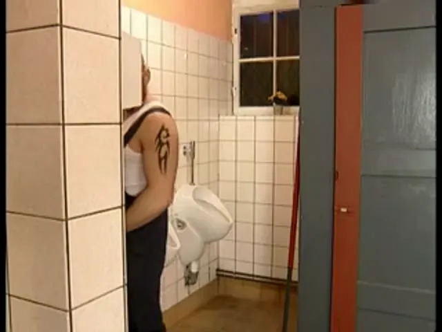European Woman Blowjob Hardcore Sex in the toilet